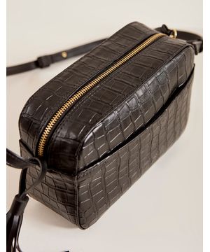 Bolsa Croco Estruturada - Preto