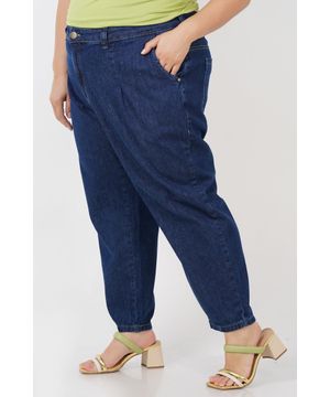 Calça slouchy jeans plus size jeans blue