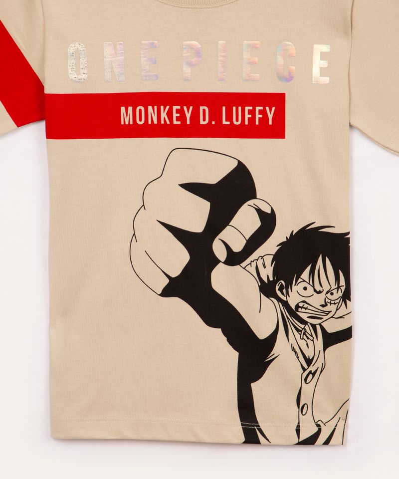 C&A camiseta infantil de algodão luffy one piece manga curta preta 