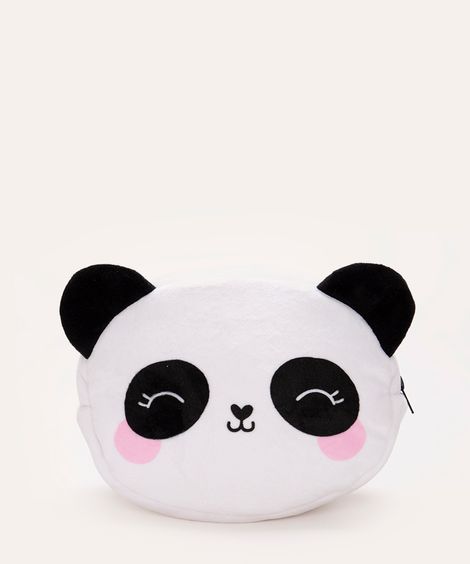 necessaire de pelúcia panda colorida