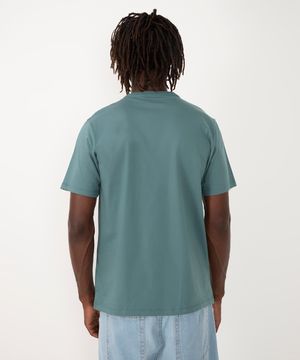camiseta básica de algodão manga curta - PETROLEO