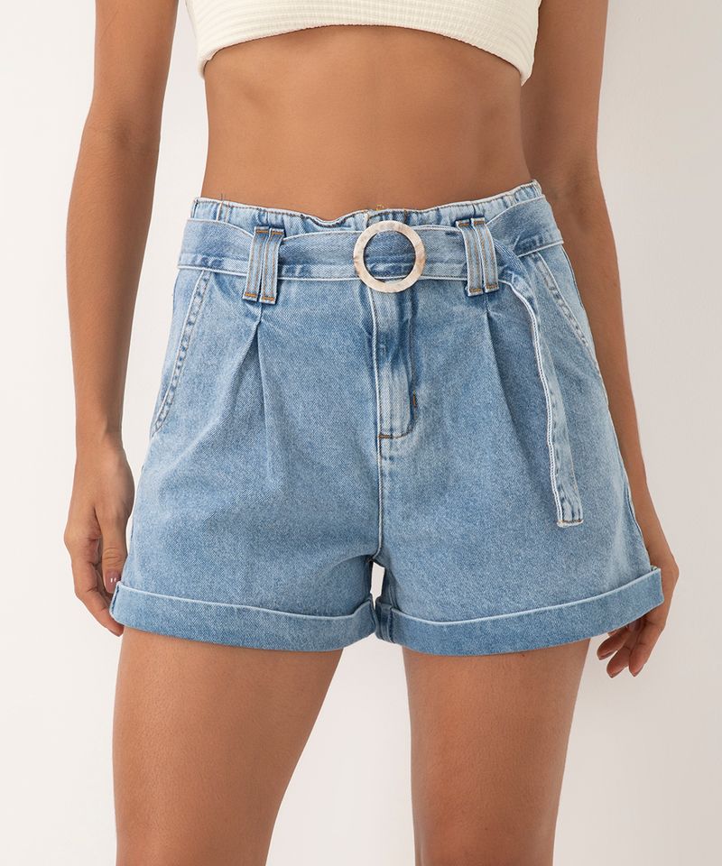 Short Jeans Aeropostale Recortes Azul - Compre Agora