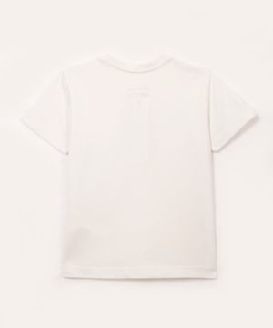 camiseta de algodão infantil texturizada manga curta off white