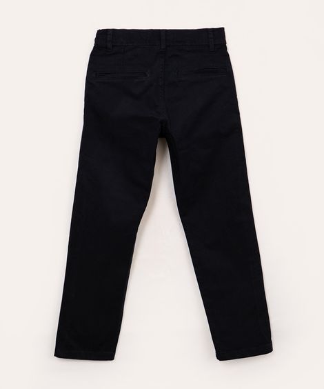 calça de sarja infantil com bolsos azul marinho