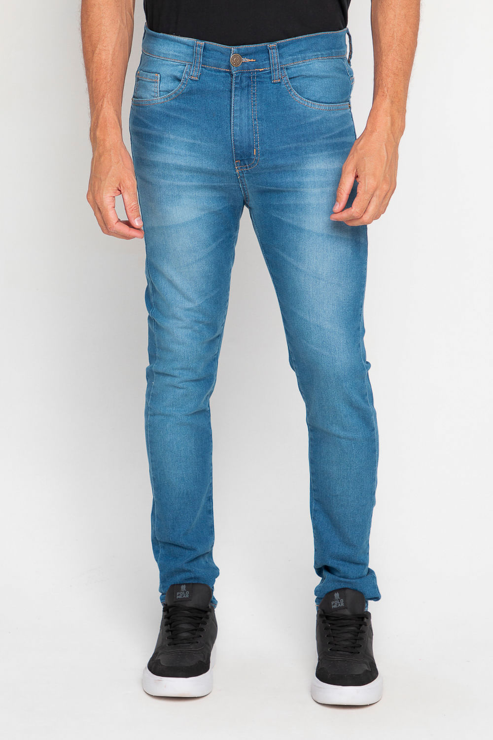 Calça Masculina Jeans Skinny Delavé Polo Wear Jeans Claro Menor preço em Calça Masculina Jeans Skinny Delavé Polo Wear Jeans Claro