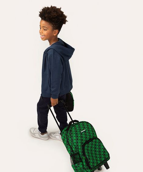 mochila minecraft com rodinhas  preto