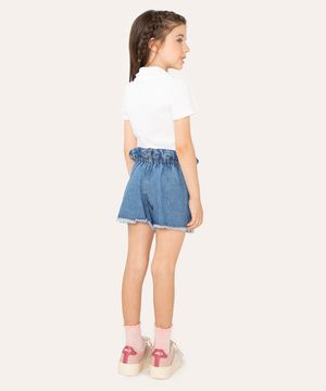 blusa infantil gola polo com zíper off white