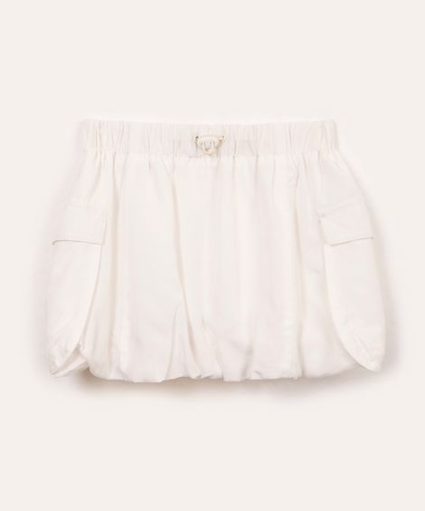 saia balonê infantil com elástico off white