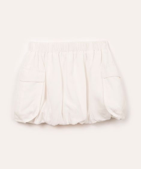 saia balonê infantil com elástico off white