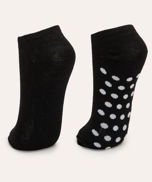 kit de duas meias cano baixo preto