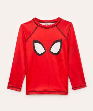 camiseta infantil homem aranha manga longa vermelho