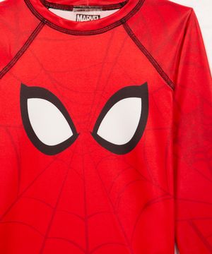 camiseta infantil homem aranha manga longa vermelho