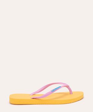 chinelo havaianas infantil slim pop up amarelo