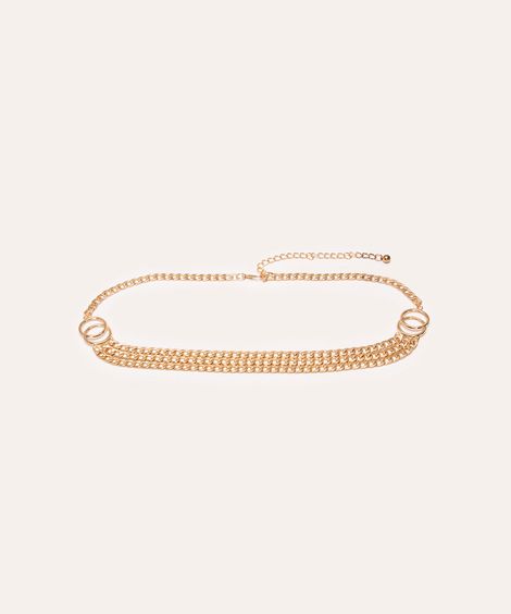 cinto de corrente tripla mindset dourado