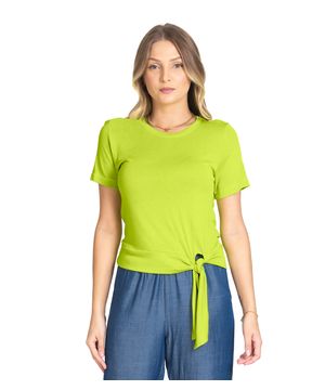 Blusa Com Amarração Em Laço Visco Tricot Rovitex Verde