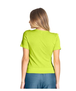 Blusa Com Amarração Em Laço Visco Tricot Rovitex Verde