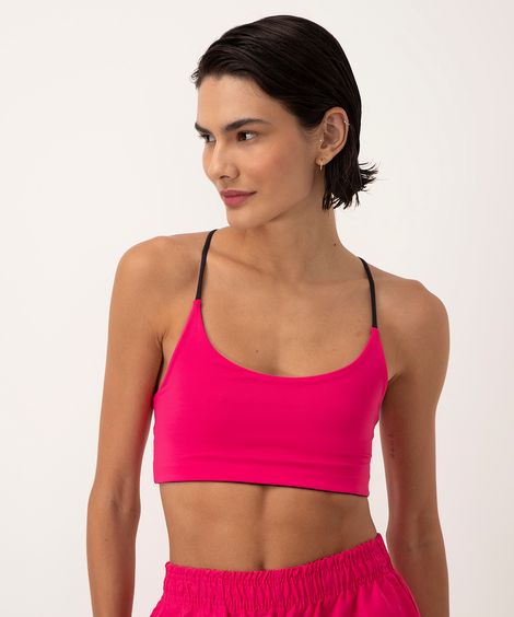 top dupla face esportivo ace - rosa fluor