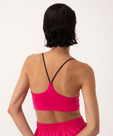top dupla face esportivo ace - rosa fluor