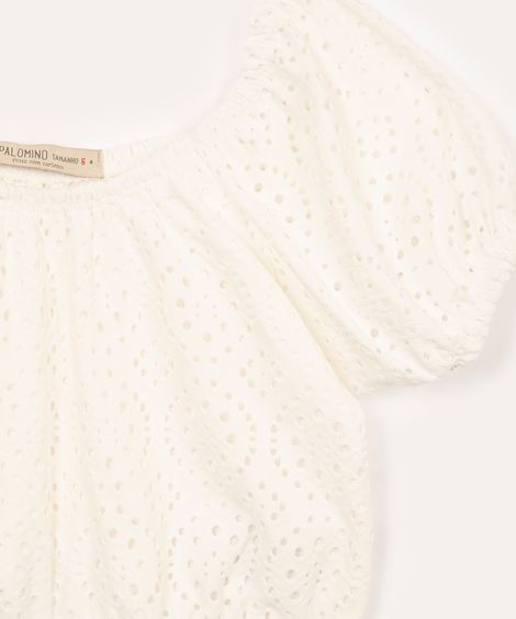 conjunto de laise infantil manga curta off white
