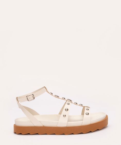 sandália flatform com tachas oneself off white