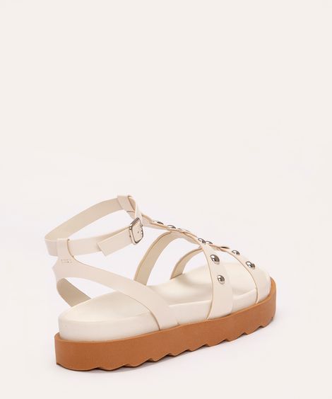 sandália flatform com tachas oneself off white