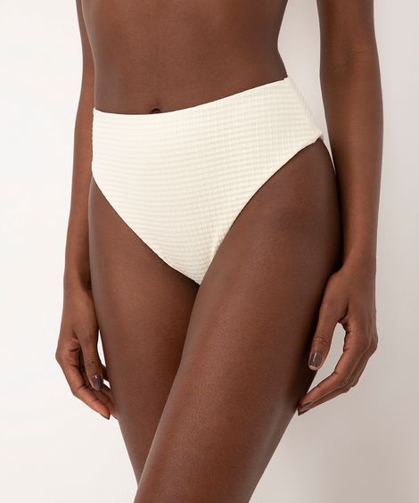 calcinha biquíni hot pant texturizada proteção uv off white