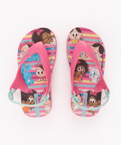 chinelo infantil turma da monica ipanema rosa