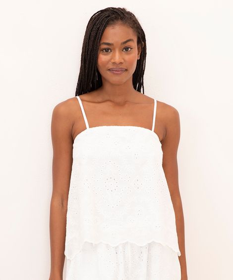 blusa de laise alça fina mindset branca