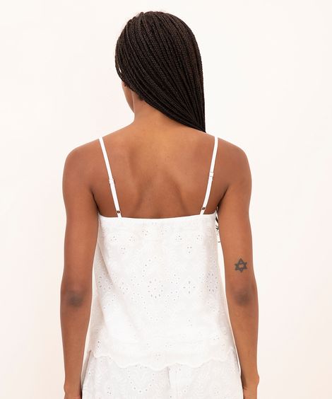 blusa de laise alça fina mindset branca