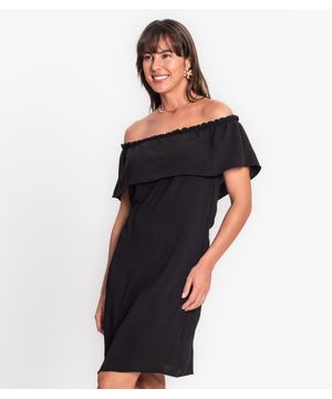 Vestido Ciganinha Em Air Flow Rovitex Preto