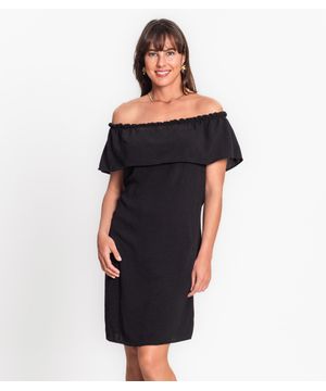 Vestido Ciganinha Em Air Flow Rovitex Preto