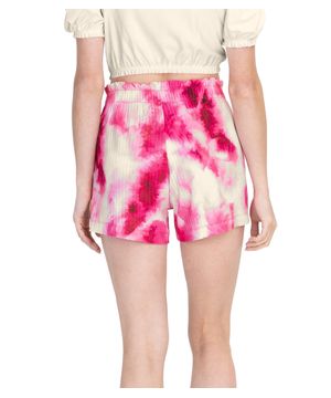 Shorts Juvenil Feminino Em Ribana Canelada Minty Rosa