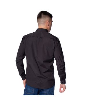 Camisa Masculina Amil Slim Sandes Algodão Preto