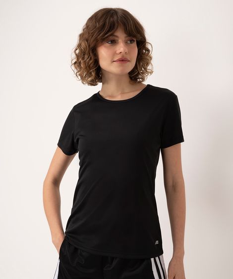 blusa básica manga curta esportiva ace preta - preto