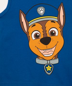 camiseta de algodão infantil patrulha canina manga curta azul royal