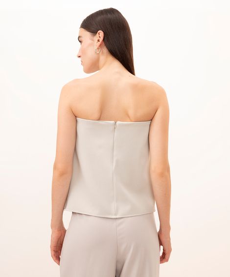 blusa decote reto sem alça mindset off white