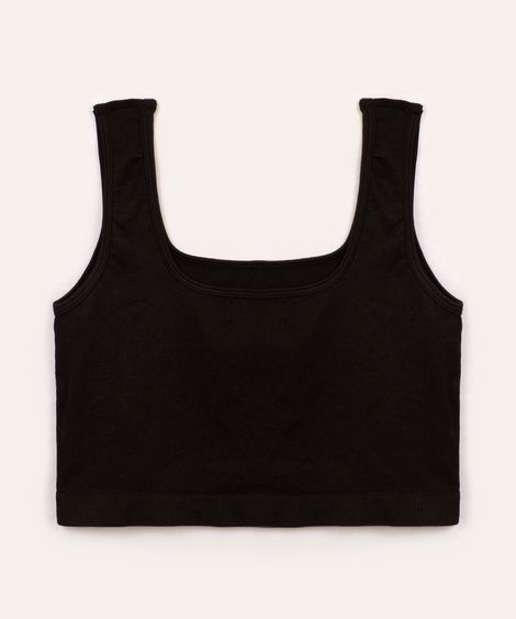 cropped regata juvenil canelado  preto