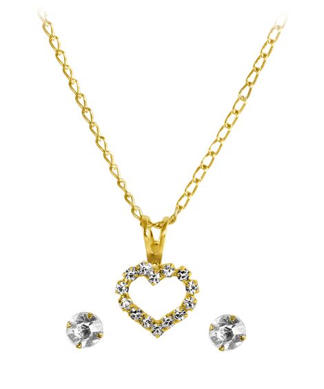 kit relógio analógico lince LRGH178L28 com colar e brincos dourado