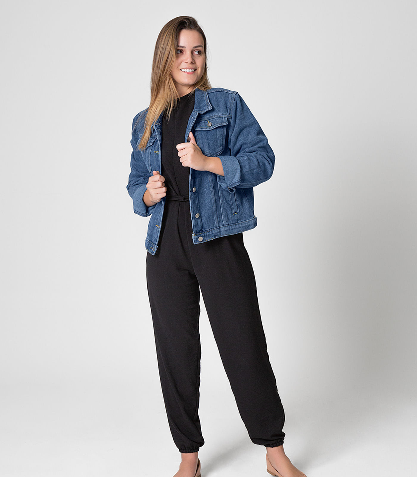 Jaqueta Jeans Feminina Rovitex Azul