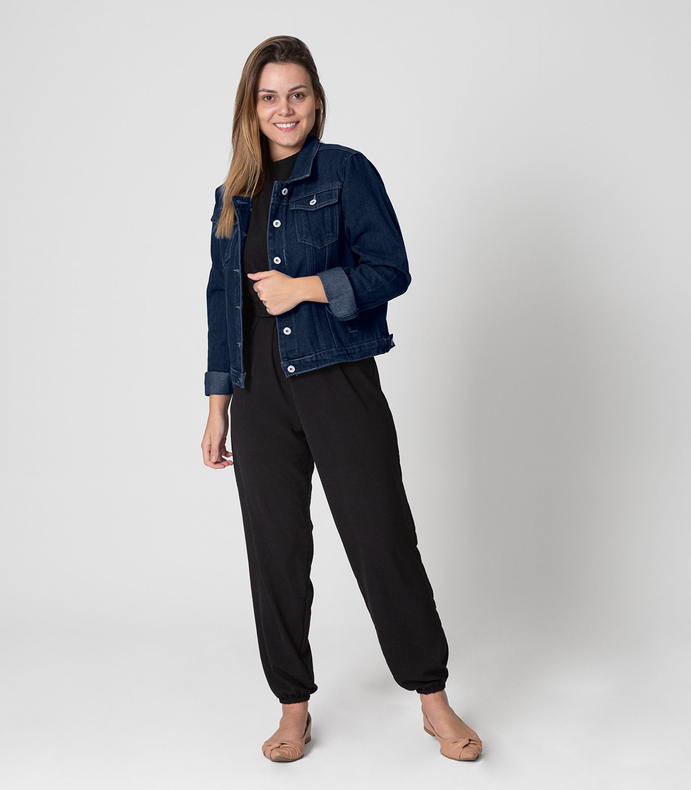 Jaqueta Jeans Feminina Rovitex Azul