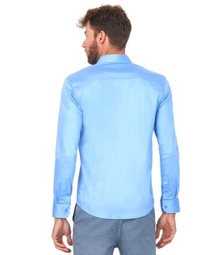 Camisa Masculina Malha Collection Aflex Social Polo Wear Azul Claro