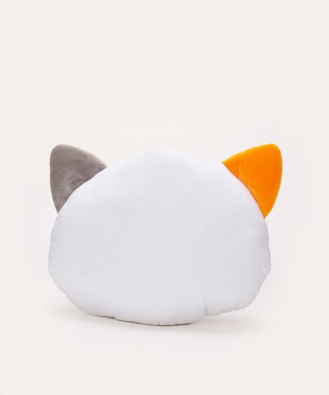 almofada gatinho de pelúcia bege