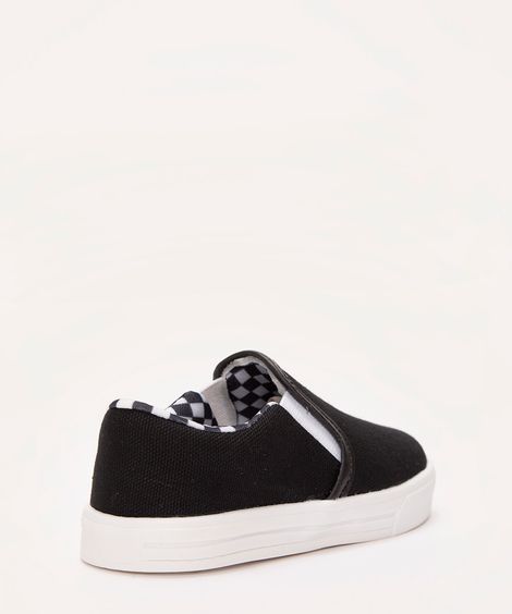 tênis infantil slip quadriculado preto