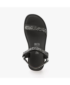 Sandália Strass Conforto Plataforma Feminina Preto