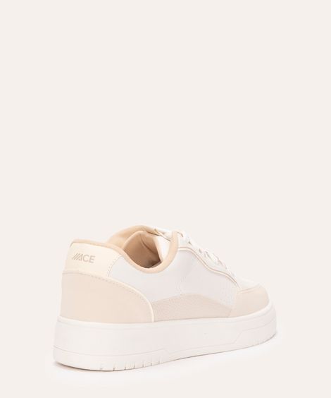 tênis casual com recorte off white