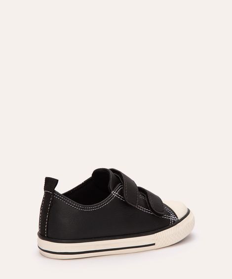 tênis infantil com tiras e velcro preto