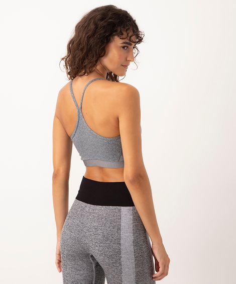 top esportivo de poliamida speed cinza