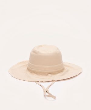 chapéu bucket com cordão bege