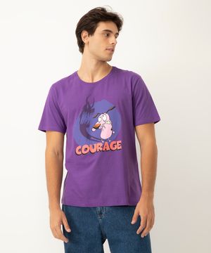 camiseta de algodão courage manga curta roxo