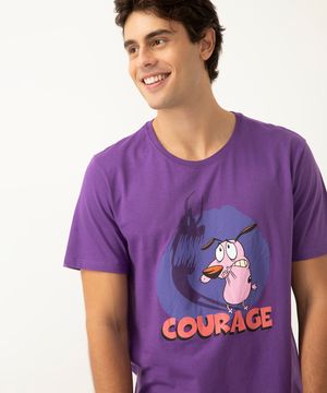 camiseta de algodão courage manga curta roxo